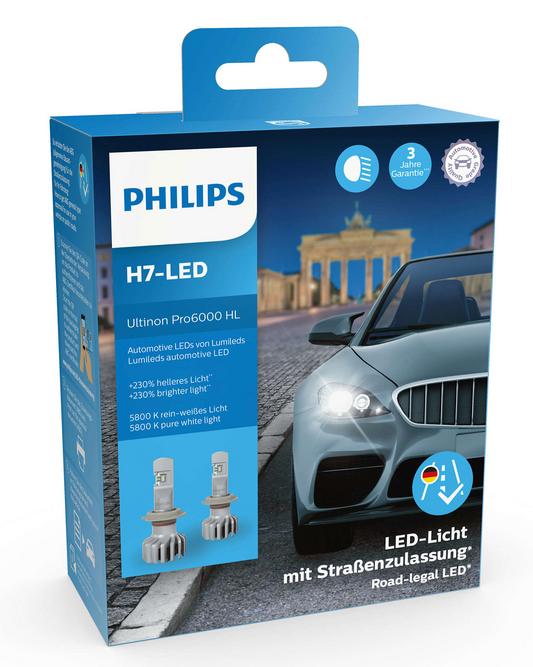 H7 LED Philips Ultinon PRO6000 road legal
