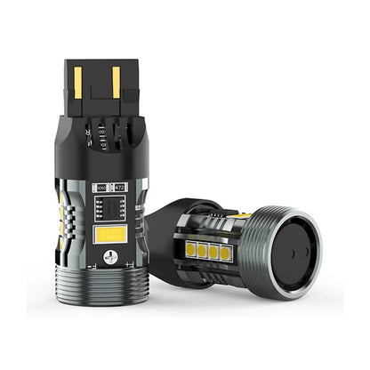 W21/5W LED luce di marcia diurna/parcheggio Super CANbus fan Swiss Made 12-24V, 2 pz.