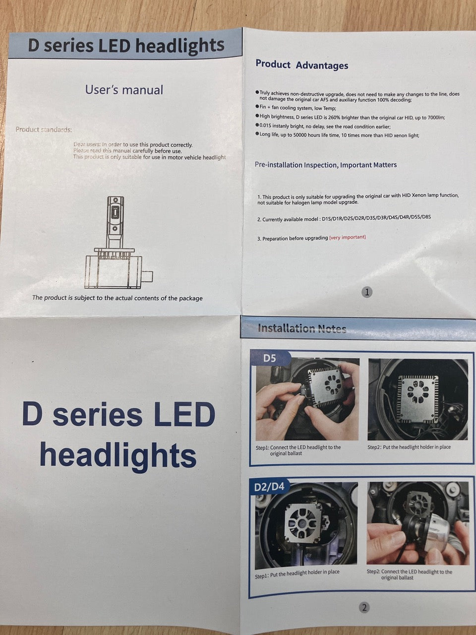 D2S LED D-Serie Ersatz dür Xnonbrenner 280% mehr Licht 2 Stk.