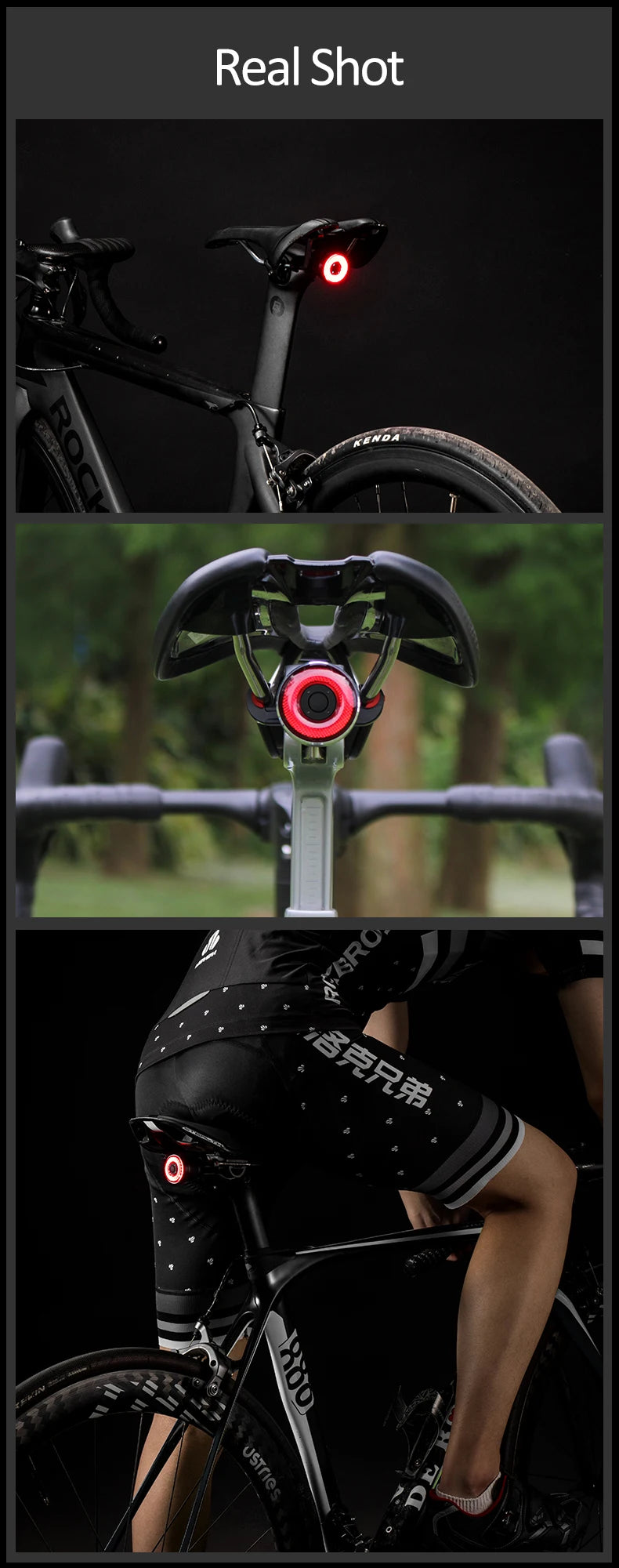 ROCKBROS Smart Bicycle Rear Light Automatic Brake Light