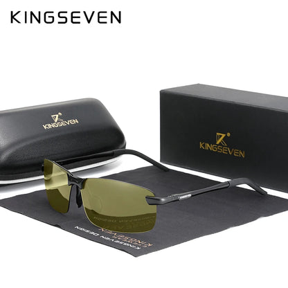 Kingseven sunglaases men self-tinting polarized sunglasses aluminum frame uv400 sunglasses male glasses driving glasses