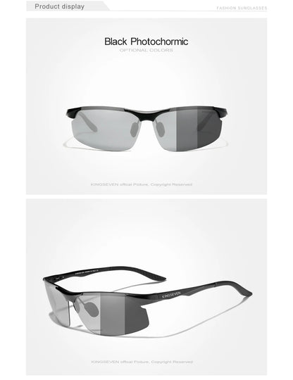 KINGSEVEN Photochromic Polarized Men Aluminum Sunglasses Chameleon Lens Male Sun Glasses Aviation Women For Men Eyewear 9126