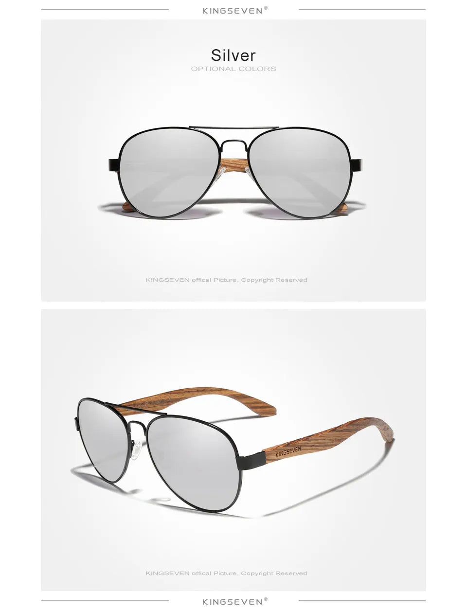 Kingseven nouvelle main en bois lunettes de soleil polarisées hommes lunettes de protection uv400 lunettes de bois temples oculos z5518