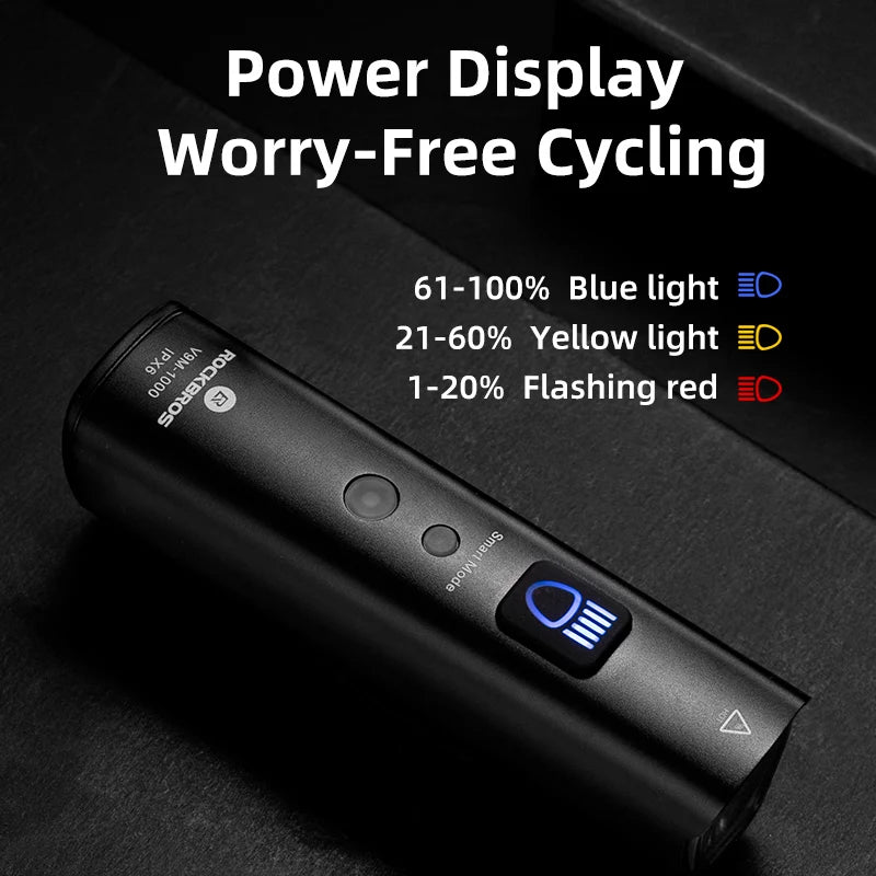 Rockbros 1000LM  Fahrrad-Lampe  Smart Vibration Ein/Aus