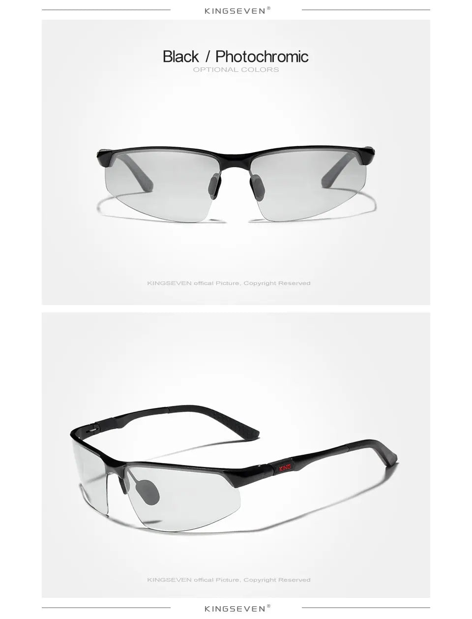 Kingseven  selbsttönende Sonnenbrille Männer