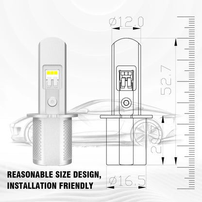 H3 LED ATOM TST - 250% mehr Licht 5000LM  2 Stk.