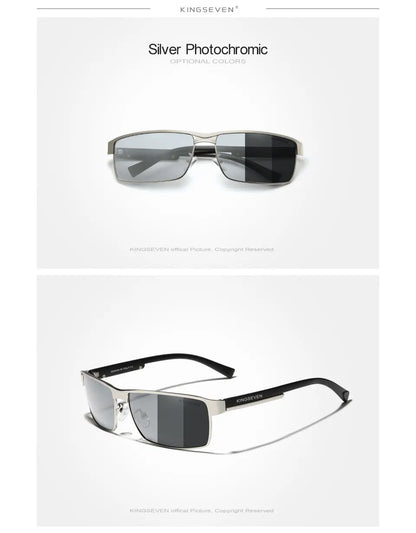 KINGSEVEN Fashion Photochrome Lunettes de soleil auto-réglables Hommes Femmes Caméléon Lunettes de soleil pilotes polarisées UV400
