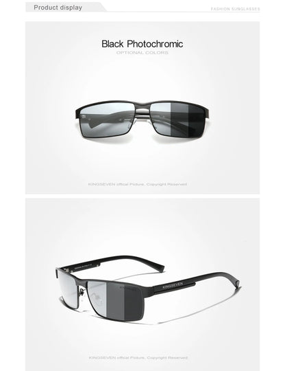KINGSEVEN Fashion Photochrome Lunettes de soleil auto-réglables Hommes Femmes Caméléon Lunettes de soleil pilotes polarisées UV400