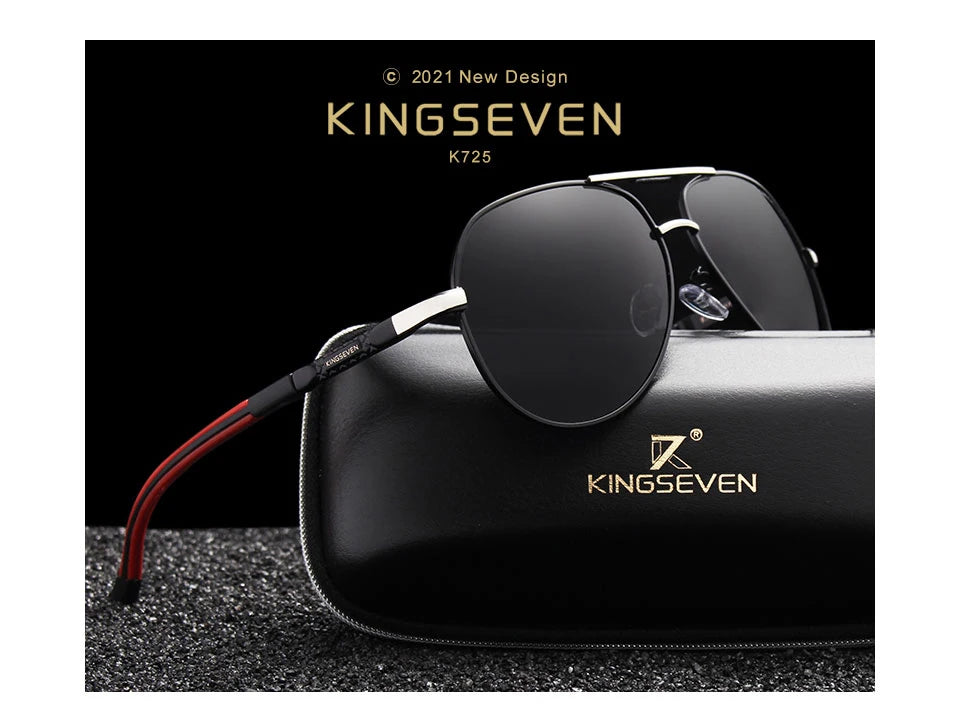 KINGSEVEN marque des hommes de l'aluminium de magnésium lunettes de soleil polarisées UV400 lunettes de soleil oculos hommes Lunettes de soleil pour les hommes N725