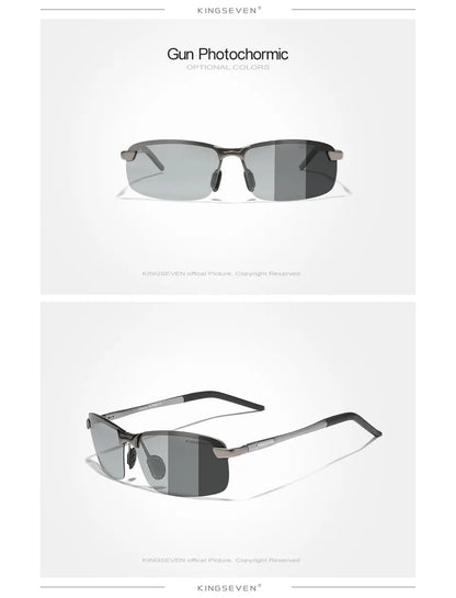 Kingseven sunglaases men self-tinting polarized sunglasses aluminum frame uv400 sunglasses male glasses driving glasses