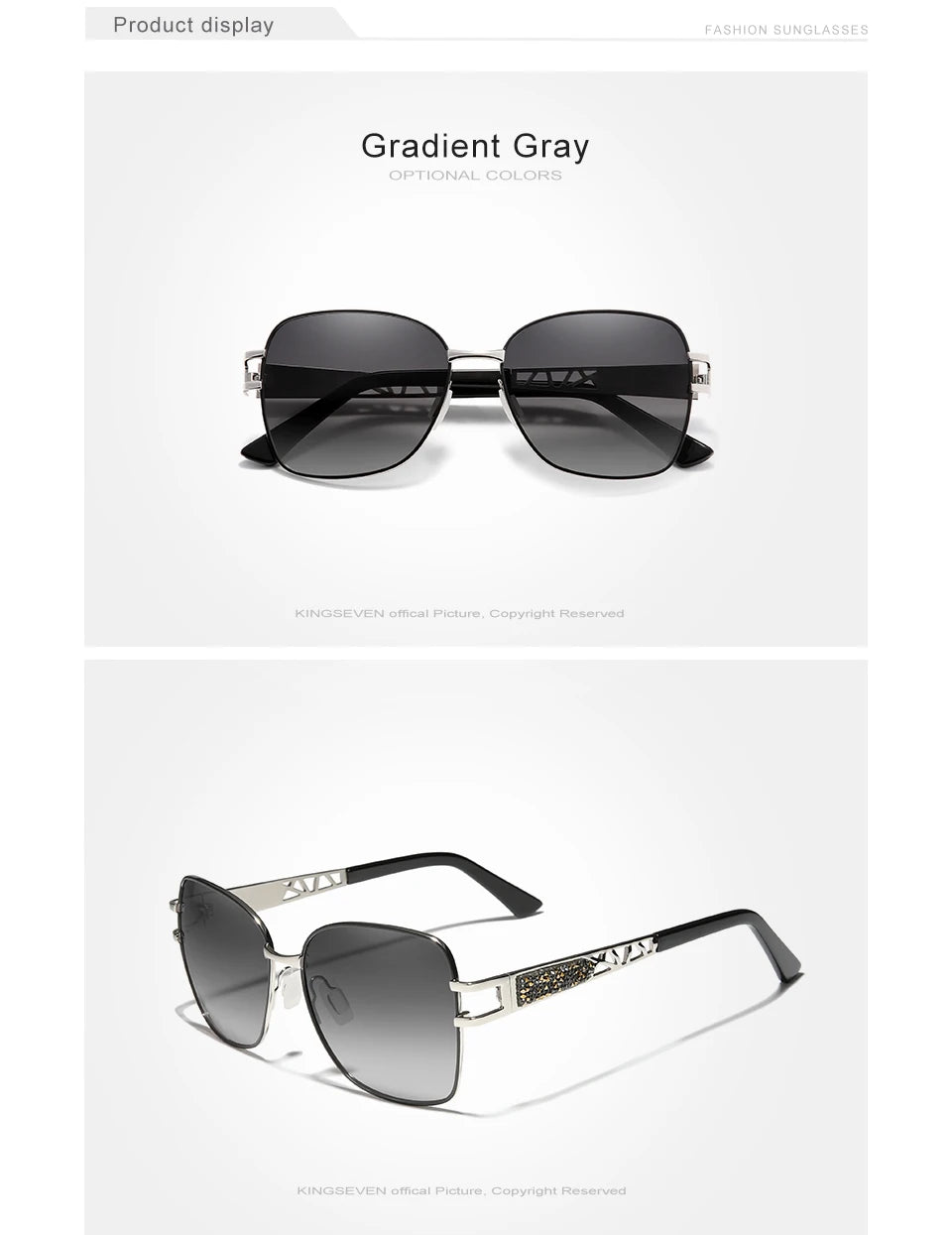 Kingseven polarized uv400 ladies sunglasses high quality stainless steel ladies sunglasses elegant design fashion eyewear