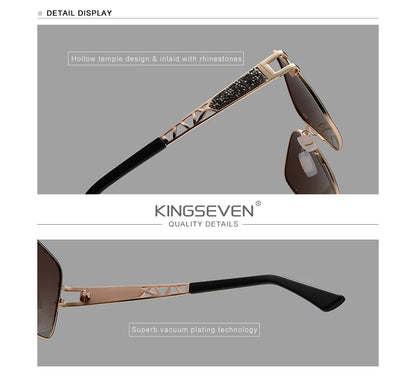Kingseven polarized uv400 ladies sunglasses high quality stainless steel ladies sunglasses elegant design fashion eyewear