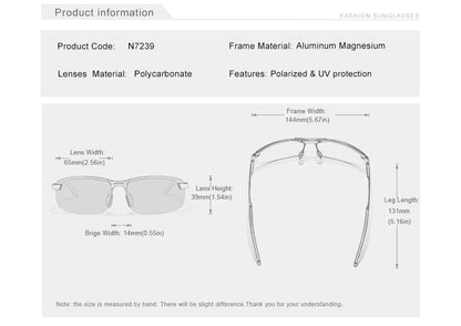 Kingseven sunglaases men self-tinting polarized sunglasses aluminum frame uv400 sunglasses male glasses driving glasses