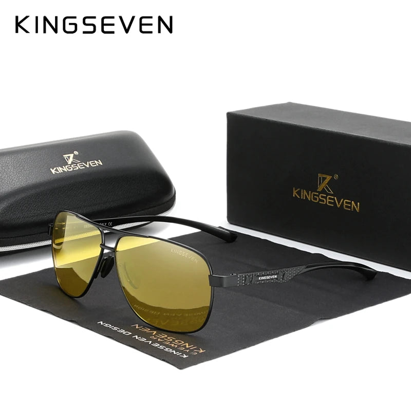 Kingseven: nuovi occhiali da sole auto-oscuranti da uomo in alluminio polarizzati UV400