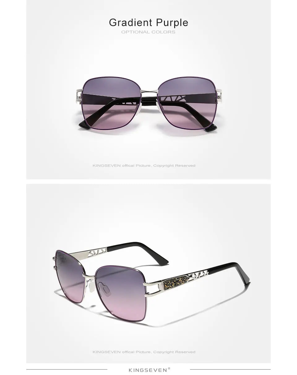 Kingseven polarized uv400 ladies sunglasses high quality stainless steel ladies sunglasses elegant design fashion eyewear