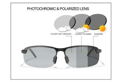 Kingseven sunglaases men self-tinting polarized sunglasses aluminum frame uv400 sunglasses male glasses driving glasses