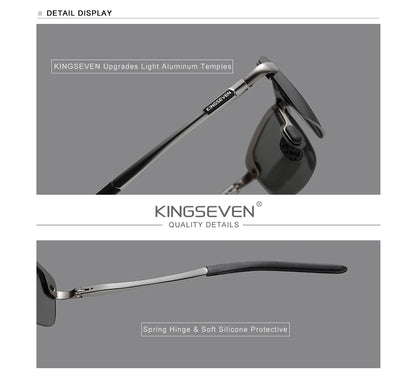 Kingseven sunglaases men self-tinting polarized sunglasses aluminum frame uv400 sunglasses male glasses driving glasses