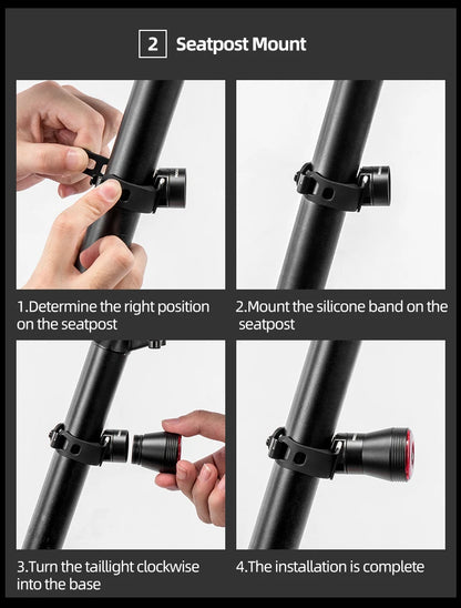 ROCKBROS Smart Bicycle Rear Light Automatic Brake Light