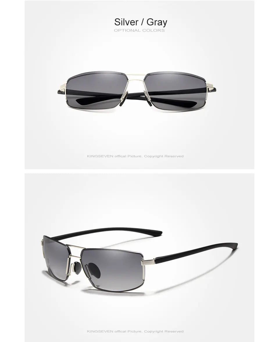KINGSEVEN Marque Design Lunettes de soleil Hommes Conduite Cadre Carré Lunettes de soleil Homme Classique Unisexe Lunettes Gafas