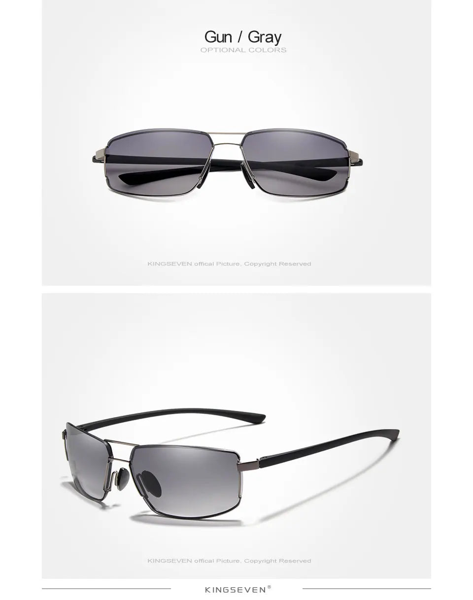 KINGSEVEN Marque Design Lunettes de soleil Hommes Conduite Cadre Carré Lunettes de soleil Homme Classique Unisexe Lunettes Gafas