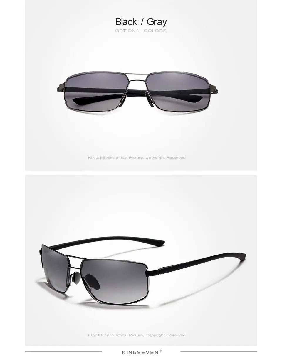 KINGSEVEN Marque Design Lunettes de soleil Hommes Conduite Cadre Carré Lunettes de soleil Homme Classique Unisexe Lunettes Gafas