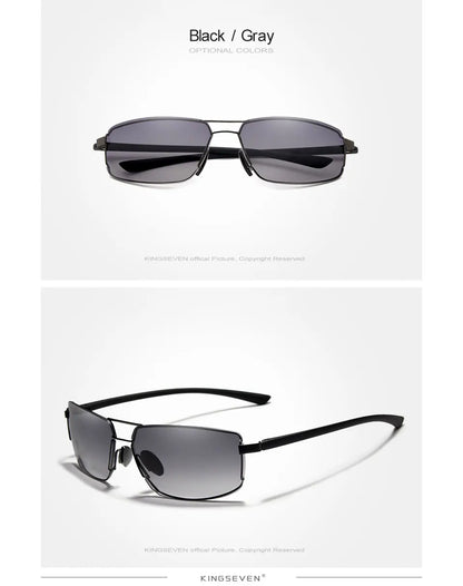 KINGSEVEN Marque Design Lunettes de soleil Hommes Conduite Cadre Carré Lunettes de soleil Homme Classique Unisexe Lunettes Gafas
