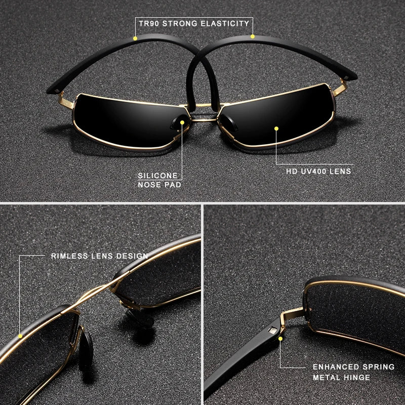 KINGSEVEN Marque Design Lunettes de soleil Hommes Conduite Cadre Carré Lunettes de soleil Homme Classique Unisexe Lunettes Gafas