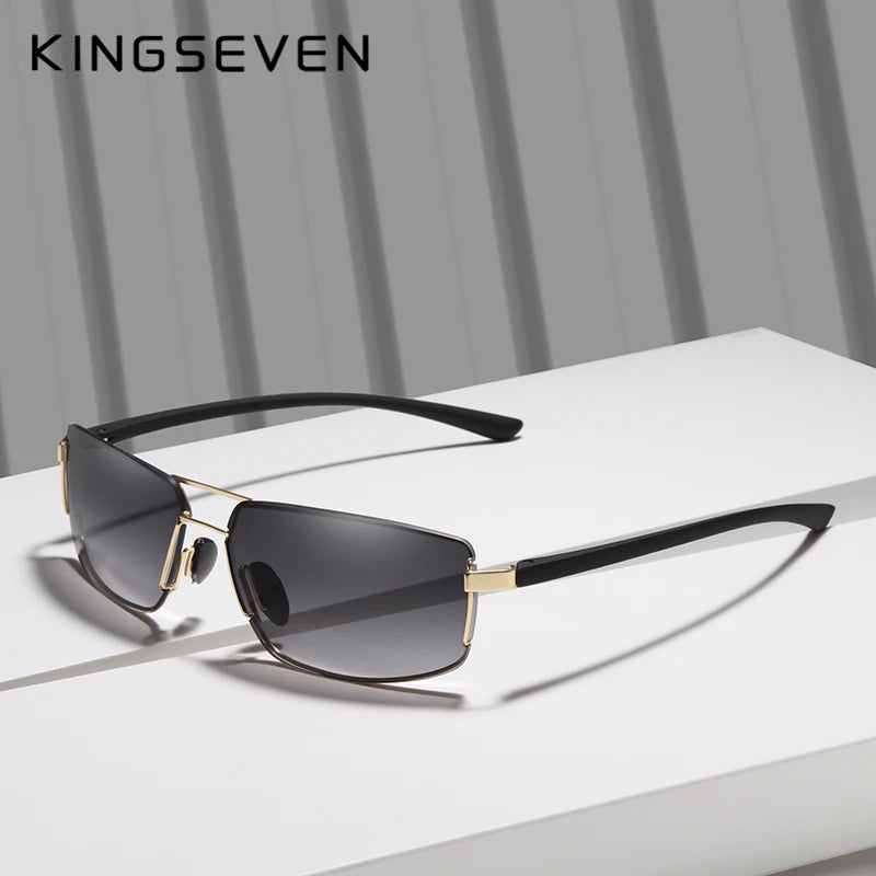 KINGSEVEN Marque Design Lunettes de soleil Hommes Conduite Cadre Carré Lunettes de soleil Homme Classique Unisexe Lunettes Gafas