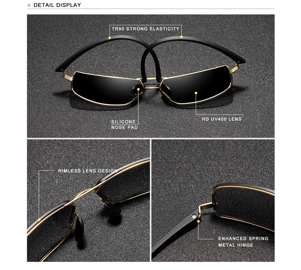 KINGSEVEN Marque Design Lunettes de soleil Hommes Conduite Cadre Carré Lunettes de soleil Homme Classique Unisexe Lunettes Gafas