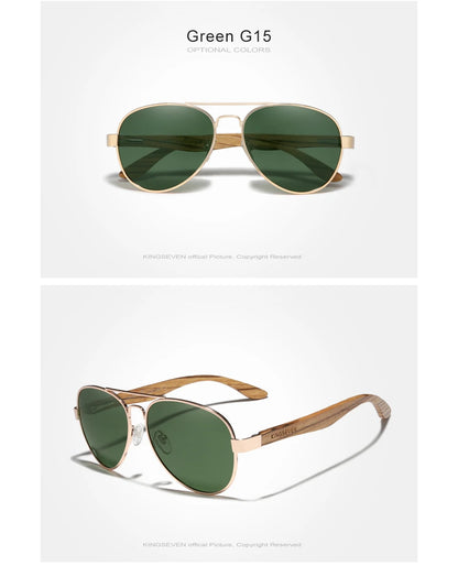 Kingseven nouvelle main en bois lunettes de soleil polarisées hommes lunettes de protection uv400 lunettes de bois temples oculos z5518