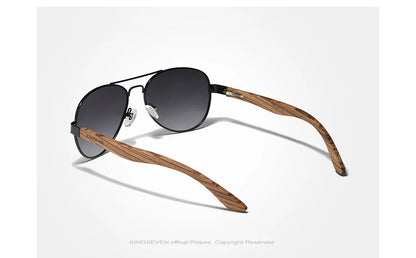 Kingseven nouvelle main en bois lunettes de soleil polarisées hommes lunettes de protection uv400 lunettes de bois temples oculos z5518