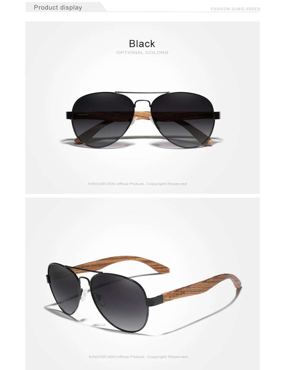 Kingseven nouvelle main en bois lunettes de soleil polarisées hommes lunettes de protection uv400 lunettes de bois temples oculos z5518