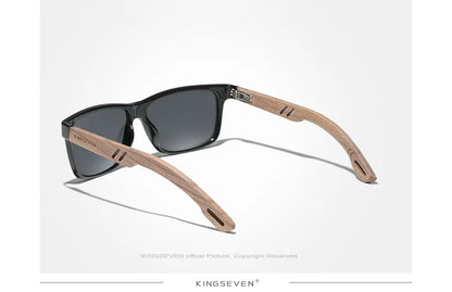 KINGSEVEN Brand Design TR90 + Walnut Wood Handmade Sunglasses Men Polarized Glasses Accessories Sunglasses Reinforced Hinge