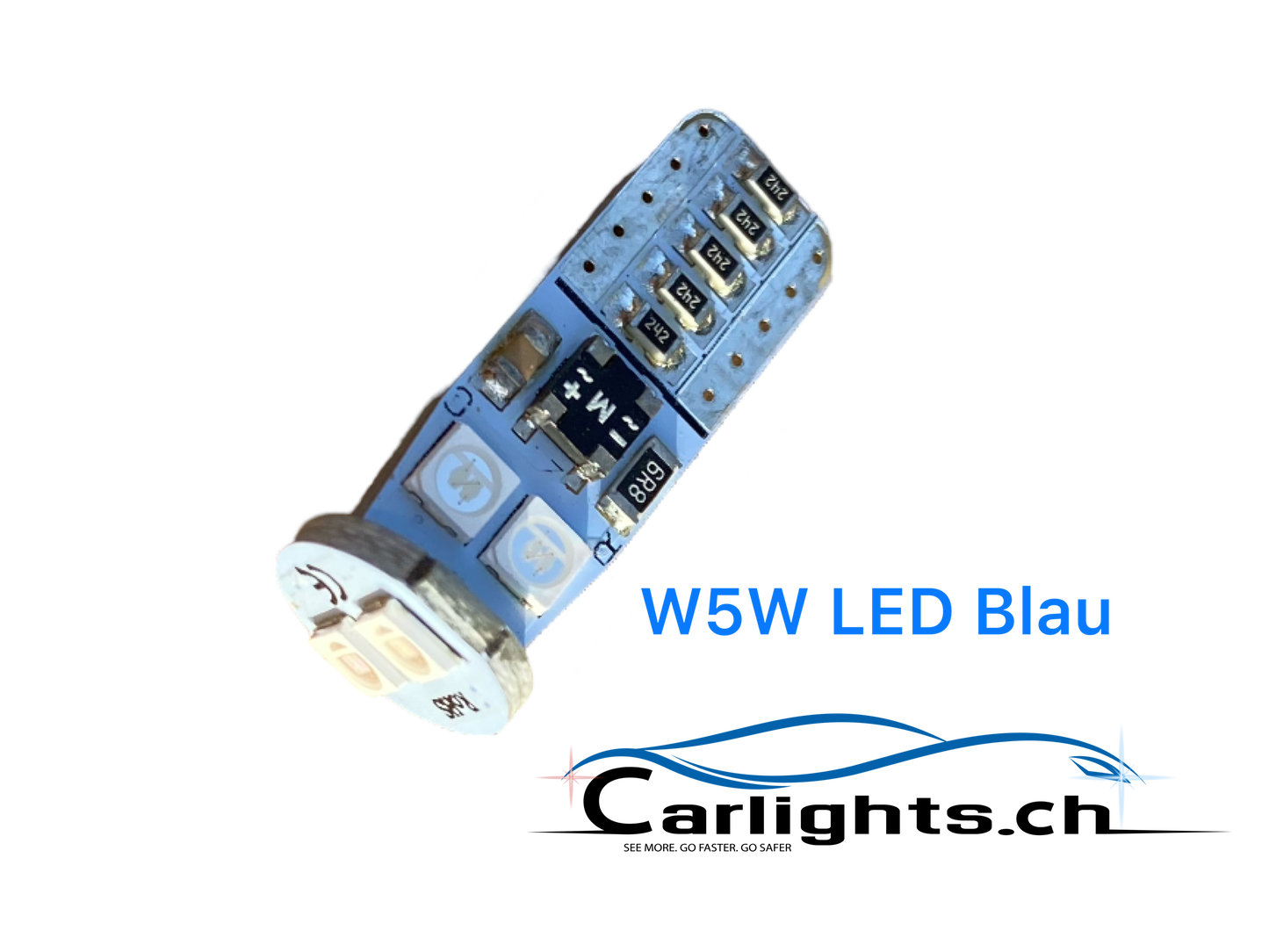 W5W-T10 LED CANBUS Star Swiss Made Blau 1 Stk.