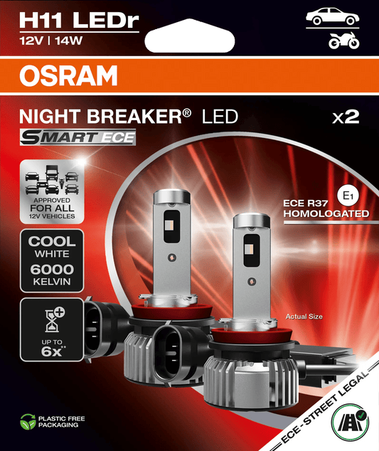 H11 OSRAM NIGHT BREAKER LED SMART ECE mit Schweizer Strassenzulassung 12V/ 14W - 1 Set
