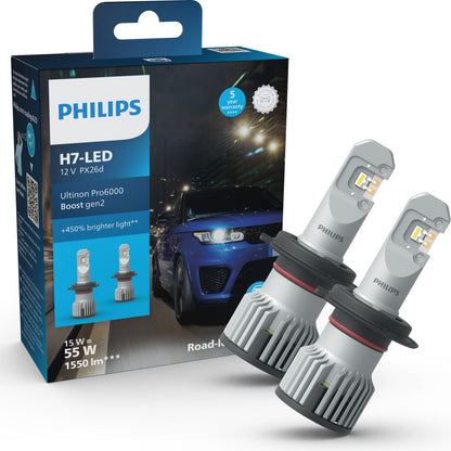 H7 LED 12/24V 16W Ultinon Pro6000 Boost Gen2 +450% mit Strassenzulassung 2Stk.