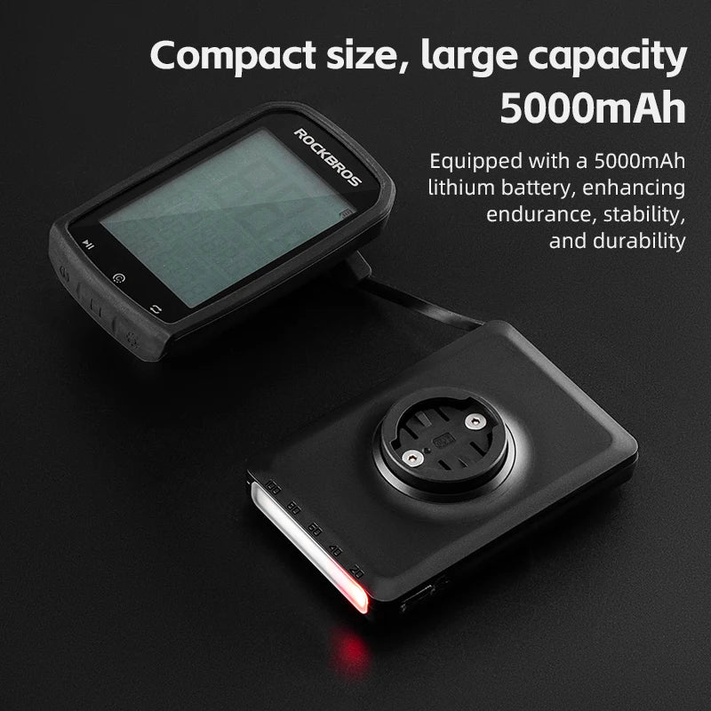 Luce per bicicletta Rockbros 1500LM e batteria power bank 5000 mAh