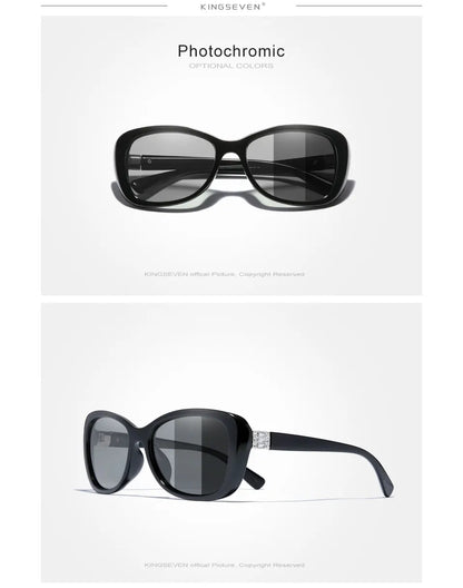 KINGSEVEN Jeunes Style Lunettes de Soleil de Femme Gradient Lentille Polarisée Luxe Design Femme Elégante Lunette De Soleil Femme
