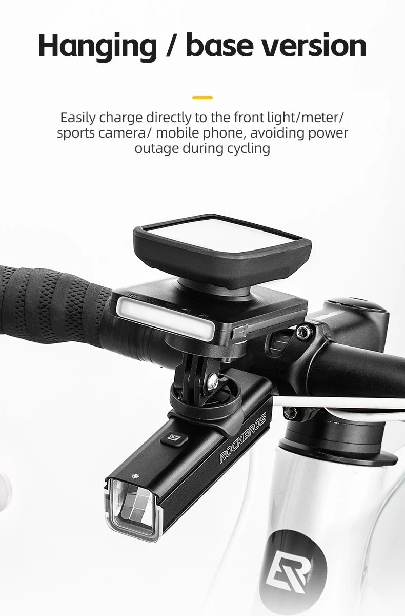 Luce per bicicletta Rockbros 1500LM e batteria power bank 5000 mAh