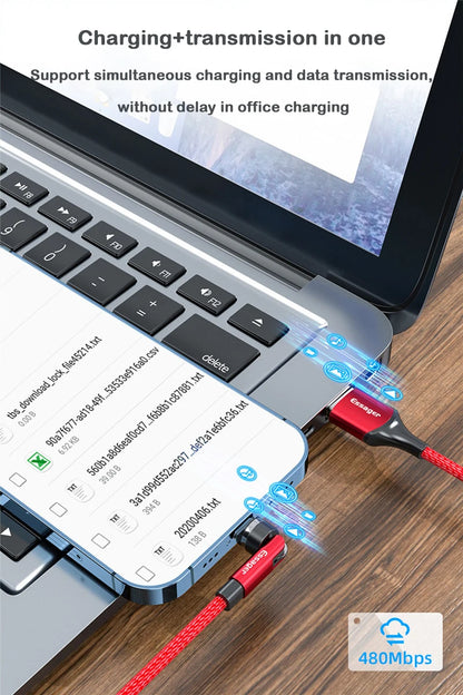 Essager 540 ruota cavo magnetico 3a ricarica veloce Micro usb tipo C cavo per Iphone Xiaomi magnete caricabatterie telefono cavo dati