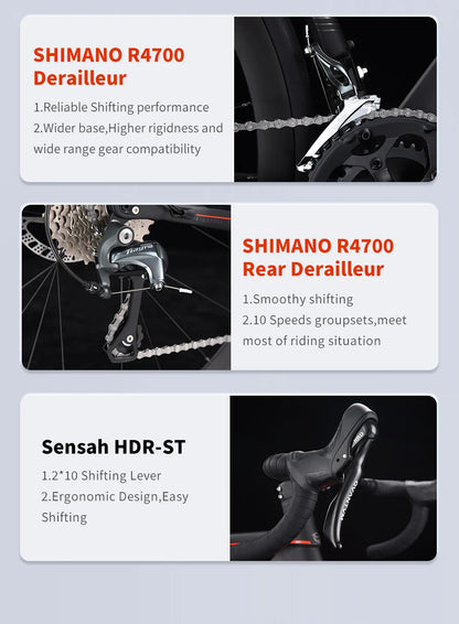 Vélo de course Sava Aluminium Ex-7 Shimano TIAGRAED-R4700 20 vitesses