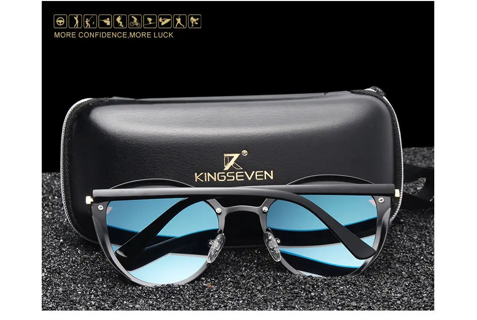 KINGSEVEN Design Cat Eye Lunettes de soleil femmes polarisées de luxe cadre en alliage Mode Femmes Lunettes de soleil rétro Oculos De Sol Gafas