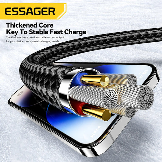 Essager 4 in 1 65w Typ C Kabel Schnell ladung für iPhone 15 14 Pro Max Xiaomi Huawei Samsung USB C zur Beleuchtung Ladegerät Kabel