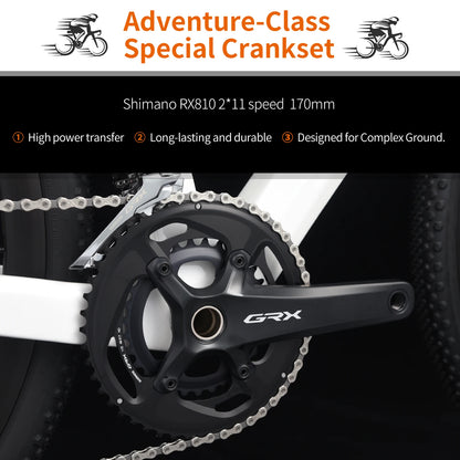 SAVA Carbon Fiber Gravel Road Bike GRX 600 Dual Disc 22 Speed Road Bike Race Bike 700C