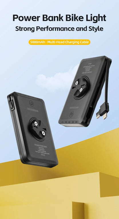Luce per bicicletta Rockbros 1500LM e batteria power bank 5000 mAh