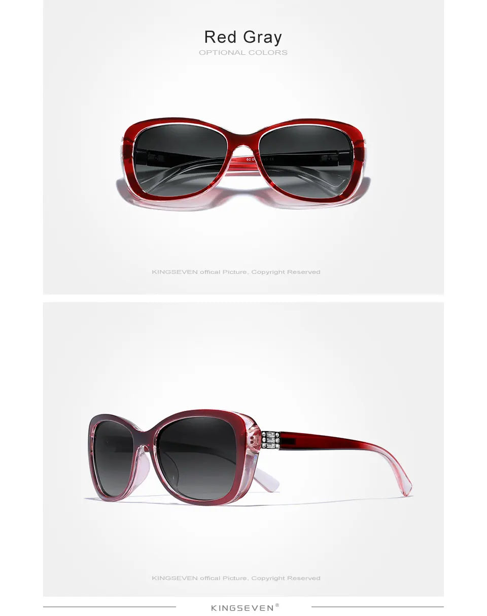 KINGSEVEN Jeunes Style Lunettes de Soleil de Femme Gradient Lentille Polarisée Luxe Design Femme Elégante Lunette De Soleil Femme