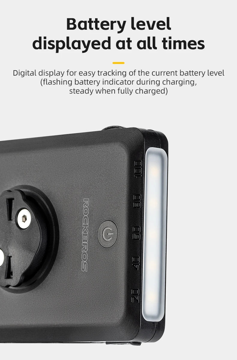 Luce per bicicletta Rockbros 1500LM e batteria power bank 5000 mAh