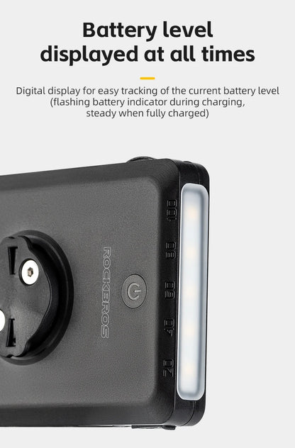 Luce per bicicletta Rockbros 1500LM e batteria power bank 5000 mAh