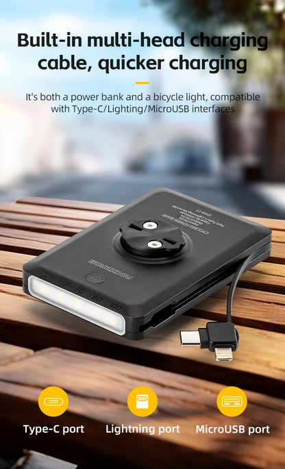 Luce per bicicletta Rockbros 1500LM e batteria power bank 5000 mAh