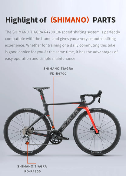 Vélo de course Sava Aluminium Ex-7 Shimano TIAGRAED-R4700 20 vitesses